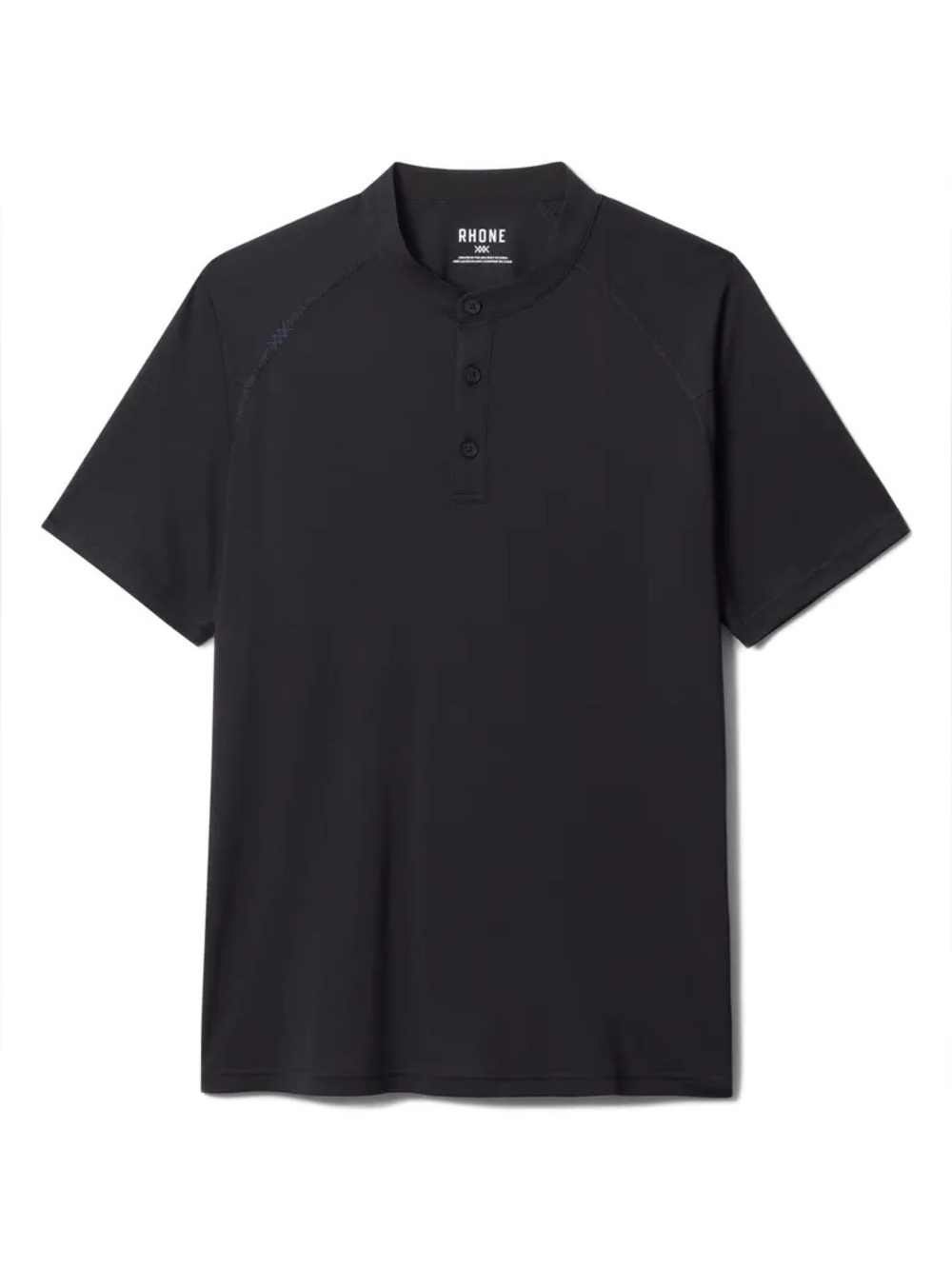 Rhone Delta Piqué Performance Henley Black Size XL